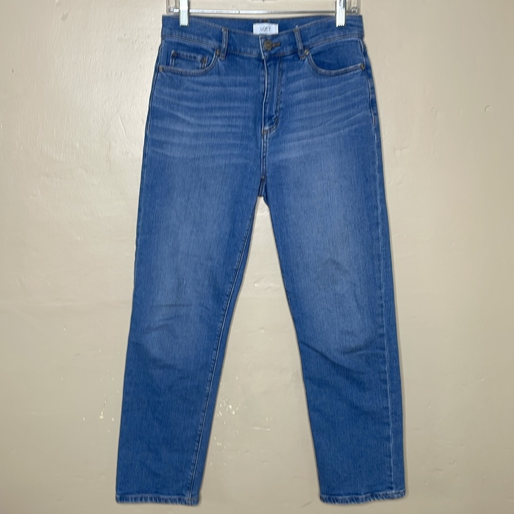 LOFT Jeans High Rise Straight Medium Wash Stretchy Comfortable 2